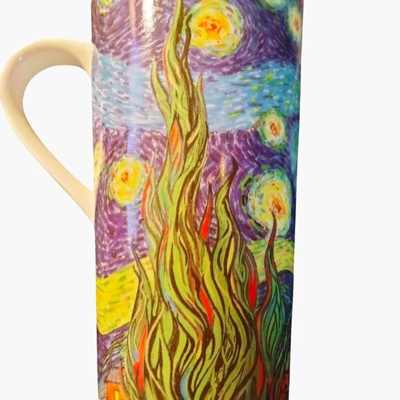 Chaleur Van Gogh Starry Night 12 Oz Ceramic Travel Mug Lid - Picture 10 of 15